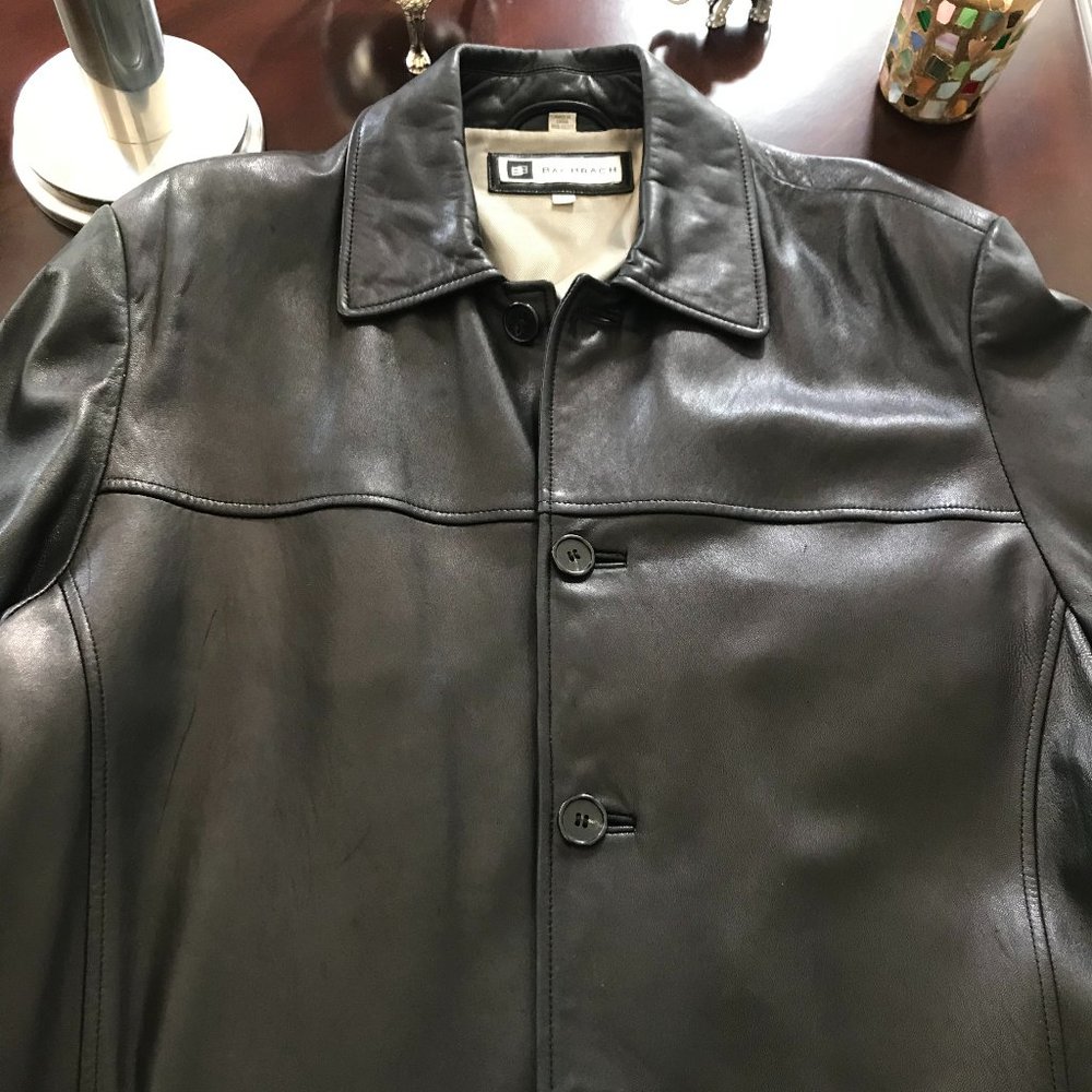 Bachrach Dark Brown Leather Coat
